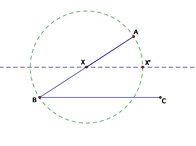 parallel line with intersection at X'